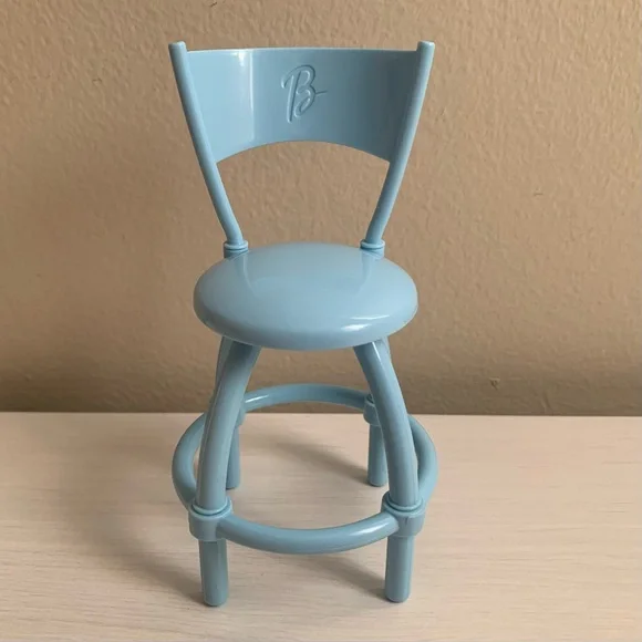 Barbie Doll Talking Townhouse Replacement Blue Kitchen Chair Stool - Picture 1 of 6